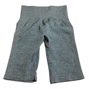 XL Grey Marl Seamless Scrunch Butt Biker Shorts | High Waisted Workout Shorts
